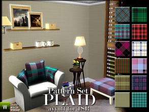 Sims 3 — Plaid Pattern Set by ayyuff — 12 recolorable patterns