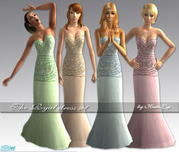 Sims 2 — The Royal dress set by katelys — This set includes one type of dress in four different colours. They can be worn
