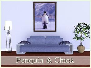Sims 3 — Penquin and Chick by ziggy28 — Penquin and Chick painting. Recoloured frame still recolourable in game. TSRAA