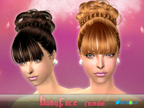 Sims 2 — NewSea SIMS2 Hair J058f BabyFace by newsea — A formal updo in various colors.