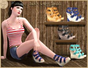 Sims 3 — ~Buckle wedge sandals~ by Icia23 — Hi! This are new wedge sandals for your A/YA girls. Perfect for summer!.