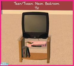 Sims 2 — Teen/Tween Neon Bedroom - Television by sinful_aussie — 