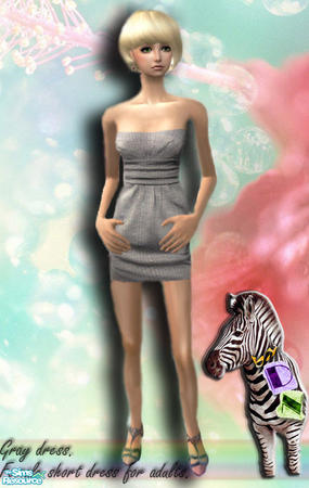 Sims 2 — Set short dress by DN - gray by Dasha0510 — It is big big sen short dress o.o *****by DN***** I like it!