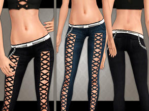 Sims 3 — Dirty Rich Lace Jeans with Chains by saliwa — Saliwa-The Sims Resource