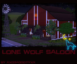 Sims 3 — the Lone Wolf Saloon by xxd3addo11yxx — This bar was built by none other than the Lone Wolf himself, to give