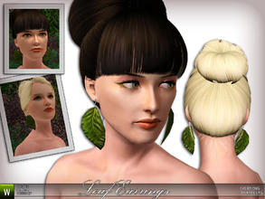 Sims 3 — Leaf Earrings by katelys — New earrings. Meant for fairytale characters (dryads!) or just some crazy sims who