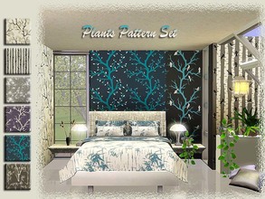 Sims 3 — Plants Pattern Set by ung999 — A set of six plants themed patterns for your modern sims homes. Each pattern has