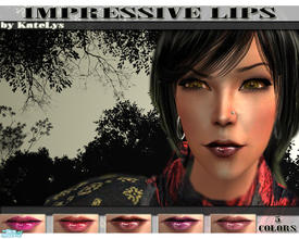 Sims 2 — Impressive Lips set by katelys — A lipstick set, includes 5 deep colors. Avalaible for female teens to elder.