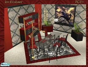 Sims 2 — Velvet Dining TC70 by Eisbaerbonzo — 4ESF dining in velvet and silk, an elegant room for goths and other stylish