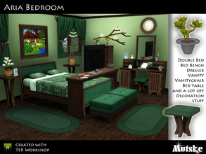 Sims 3 — Aria Bedroom by Mutske — Here is the 3th part of the Aria serie, a bedroom. Use the bedtable for a tv, so your