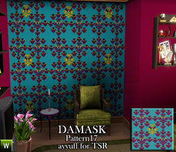 Sims 3 — Damask Pattern17 by ayyuff — recolorable pattern with 3 palettes