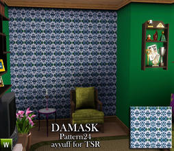Sims 3 — Damask Pattern24 by ayyuff — recolorable pattern with 3 palettes