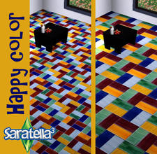 Sims 3 — Floor_ tile_Happy colors by saratella — Colored floor for happy sims