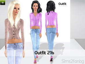 Sims 3 — Outfit 216 by sims2fanbg — .:Outfit 216:. Outfit with jeans and top in 3 recolors,Recolorable,Launcher