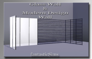 Sims 3 — Walls Set by fantasticSims — Modern Walls -Perfect for the Modern Architect. Designed to match game wall height.