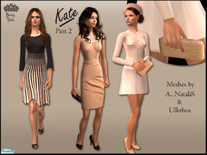 Sims 2 — Kate Part 2 by BunnyTSR — Three outfits and a clutch bag inspired by outfits made famous by Kate Middleton, the
