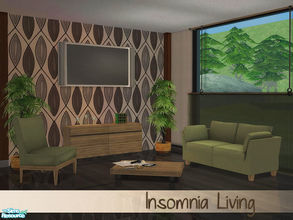 Sims 2 — Insomnia Living by Angela — Insomnia Living, Coverted set from my Sims3 sets. Set contains: Loveseat, Chair,