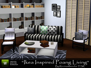 Sims 3 — Ikea Inspired Poang Living by TheNumbersWoman — I begin an Ikea Inspired Series around Ikea's Poang Chair set.