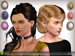 Sims 3 — Round Earrings by katelys — New earrings in two versions - vintage and modern.