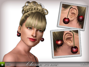 Sims 3 — Cherries on ears by katelys — Cherries on both ears - two earrings with four color palettes.