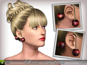 Sims 3 — Cherries on right ear by katelys — Earrings on right ear with four color palettes.