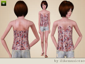 Sims 3 — Floral Babydoll Top AF by ILikeMusic640 — 