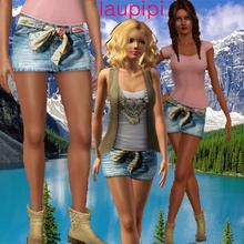 Sims 3 — LP summer day with the sun by laupipi2 — New denim skirt with a lace