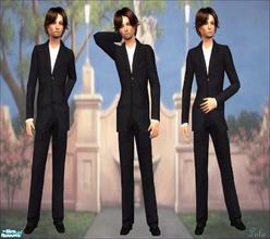 Sims 2 — Designer Men\'s Suit  by LolaG123 — High fashion formal men\'s suit in navy with pinstripes 
