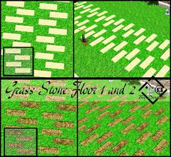 Sims 3 — Grass Stone Floor 1 and 2 by Devirose — by Devirose-2 floors in 1 file-Create a perfectly mowed lawn ,with paved