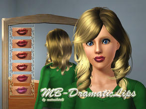 Sims 3 — MB-DramaticLips by matomibotaki — New lipstick with 3 recolorable areas, from youung adult to elder, by