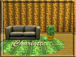 Sims 3 — Charlotte by matomibotaki — Geometric flower stripses in dark brown, light orange and light yellow, 3 channel,