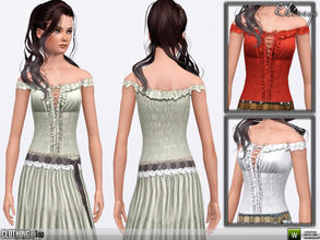 Sims 3 — Ruffle Corset Top - S65 by ekinege — Y.Adult - Adult.