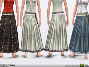 Sims 3 — Tiered Maxi Skirt - S65 by ekinege — Y.Adult - Adult. 4 recolorable parts.