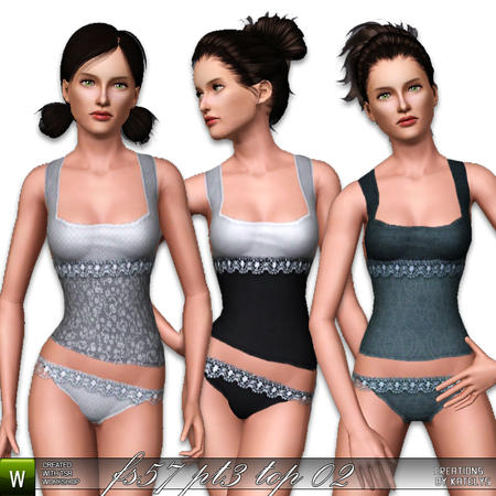 Sims 3 — FS 57 pt3 top 02 by katelys — New top with 3 color palettes.