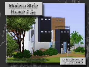 Sims 3 — Modern Style - House 54 by fantasticSims — Contemporary 3 story house built into the side of a hill. First floor