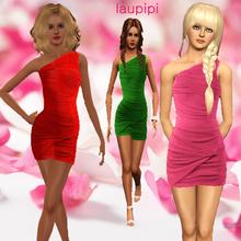 Sims 3 — LP A Sleeve by laupipi2 — Dress with one sleeve! Recolourable ;)