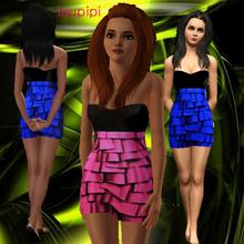 Sims 3 — LP Who Says Dress *TEEN* by laupipi2 — Dress with wheels for teens! Recolourable :)