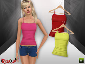 Sims 3 — Summer Set_Top by RedCat — Game Mesh. 1 Recolorable Pallet. 3 Different Styles. ~RedCat