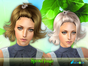 Sims 2 — NewSea SIMS2 Hair J065f Sprout by newsea — A short stylish updo in various colors.