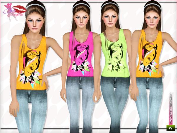 Sims 3 — Cleo High Fashion - Martha Casual outfit by Cleotopia — A beautiful summerstylish outfit with printed tanktop