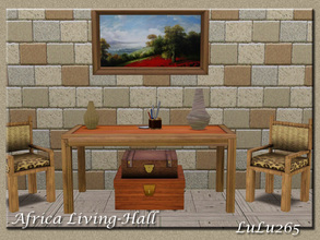 Sims 3 — Africa Living - Hall  by Lulu265 — A versatile set for the hallway, can also be used for an office . Fully