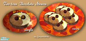 Sims 2 — Romantic Dinner for Two - Chocolate Mousse by Simaddict99 — Creamy and delicious, two-tone chocolate mousse.