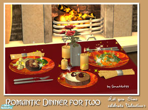 Sims 2 — Romantic Dinner for Two by Simaddict99 — Let your Sims celebrate Valentine\'s day with this dinner for two set.