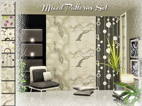 Sims 3 — Mixed Patterns Set by ung999 — This set of patterns mixed with abstract, themed, and geometric, each has four