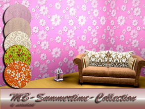 Sims 3 — MB-Summertime-Collection by matomibotaki — 6 different Themed pattern with floral designs and recolorable parts
