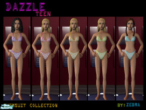 Sims 2 — Dazzle Teen Swimsuit Collection by Zebra3 — My first Ever swim suit Group that will make and teen sim girl stand