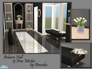 Sims 2 — Ankara Hall by AnoeskaB — The third part in the Ankara Series. This hall in modern black, lightwood and metal