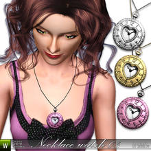 Sims 3 — Necklace watch 03 by katelys — New pendant for teen-elder females. New mesh, high poly. 3 versions,2 color