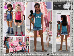 Sims 3 — TG101_CF Holli CA Top 014 by trunksgirl101 — Child Female Hollister T-Shirt Meshed shirt with 2 Recolorable