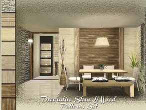 Sims 3 — Decorative Stone and Wood Patterns Set by ung999 — This set has eight patterns mixed with stone, brick and wood.